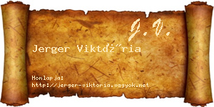 Jerger Viktória névjegykártya