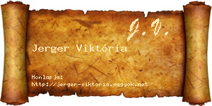 Jerger Viktória névjegykártya